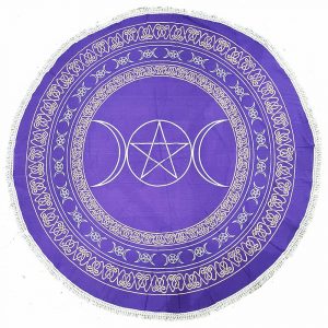 Triple Moon Round Tapestry